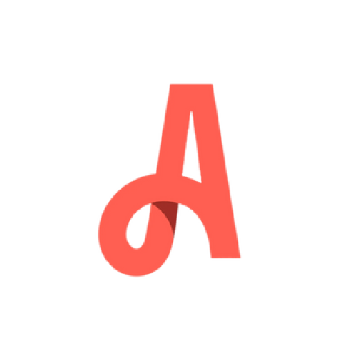 A red lowercase "a" with a looped tail forming a connection, positioned against a transparent background. The design is modern and stylized, reminiscent of roofing elements, giving the letter a unique, three-dimensional appearance.
