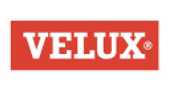 A red rectangular logo with the word "VELUX" in bold, white capital letters centered within it.