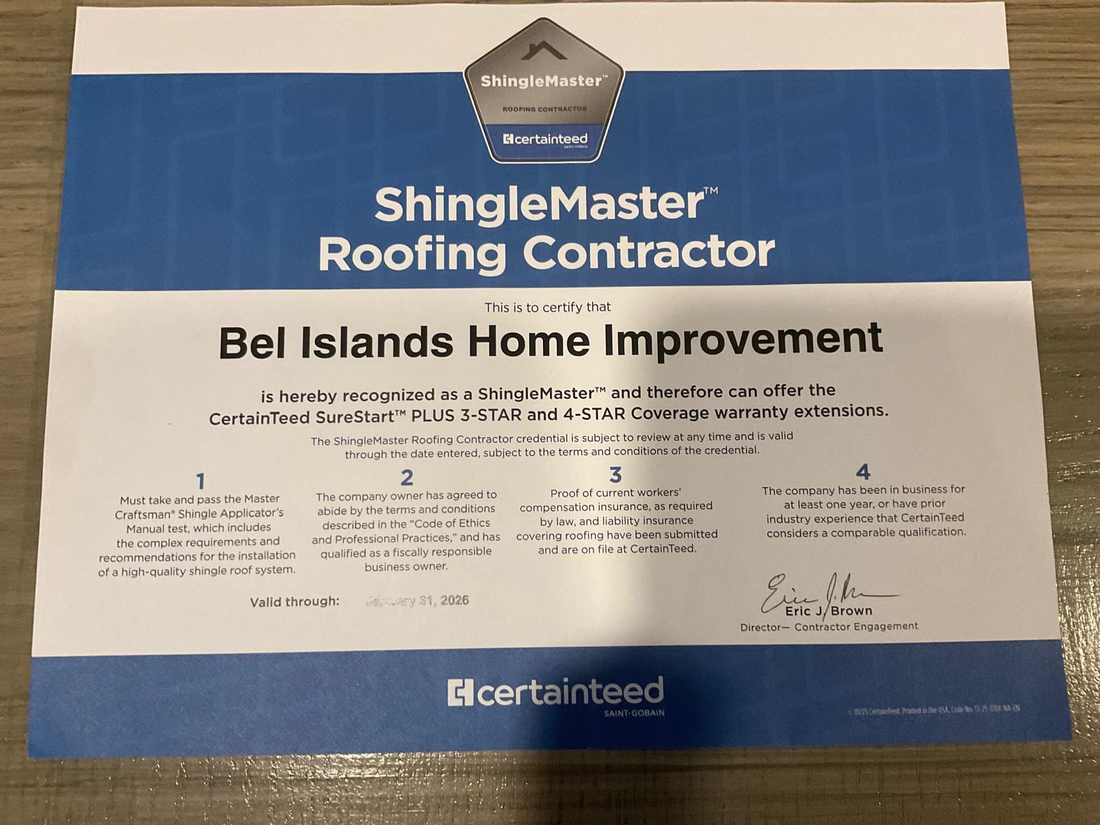 Bel Islands roofing and siding project